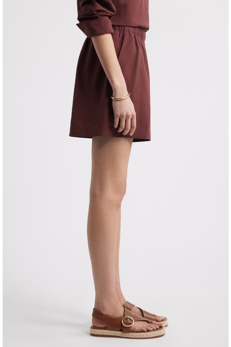 Elastic Waist Shorts, Alternate, color, BROWN RAISIN