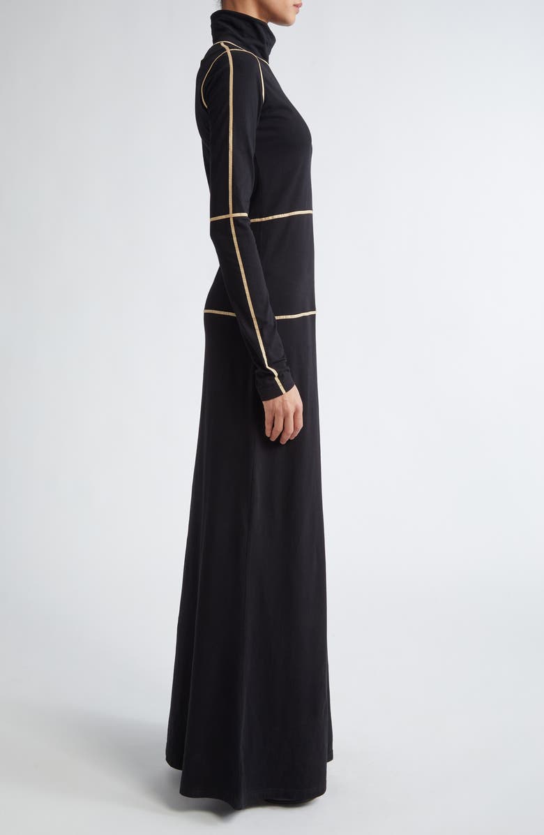 MM6 Maison Margiela Contrast Seam Long Sleeve Turtleneck Dress, Alternate, color, 