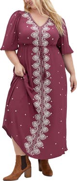 City Chic Anaya Embroidered Maxi Dress