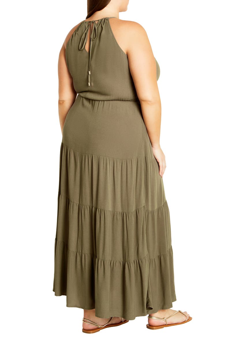Stacey Keyhole Tiered Maxi Dress, Alternate, color, OLIVE