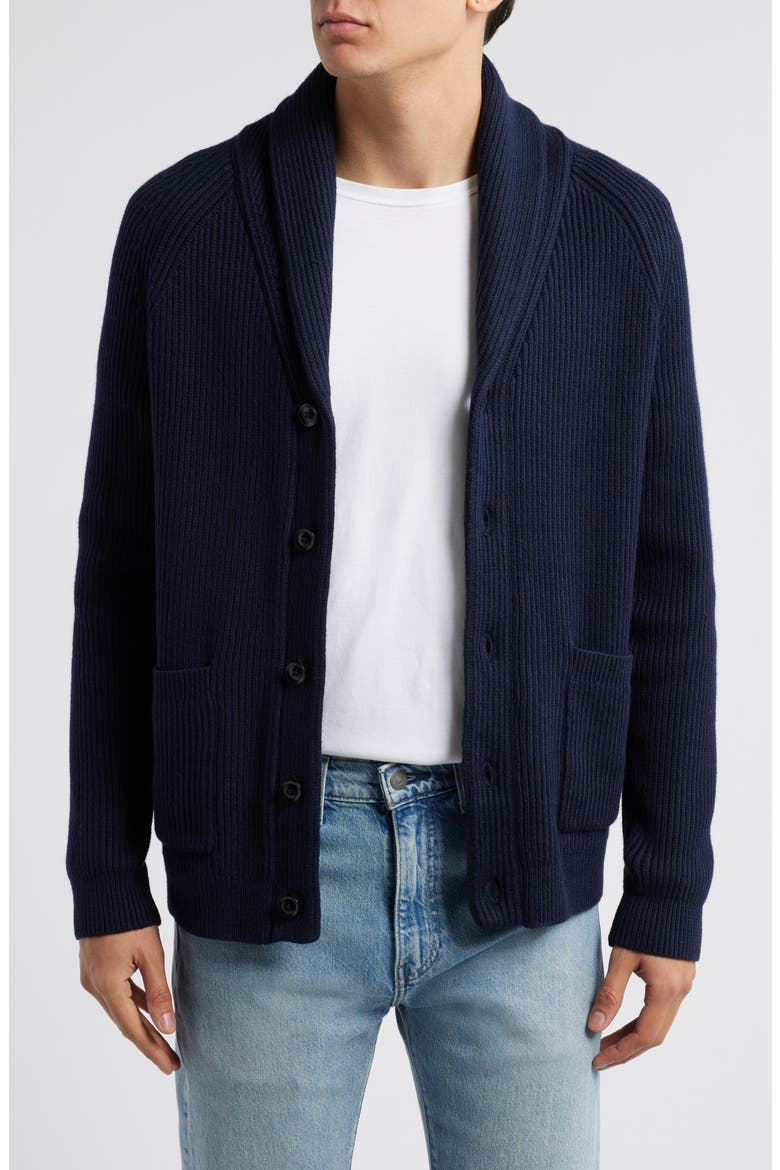 Winters Shawl Collar Cardigan, Main, color, NAVY