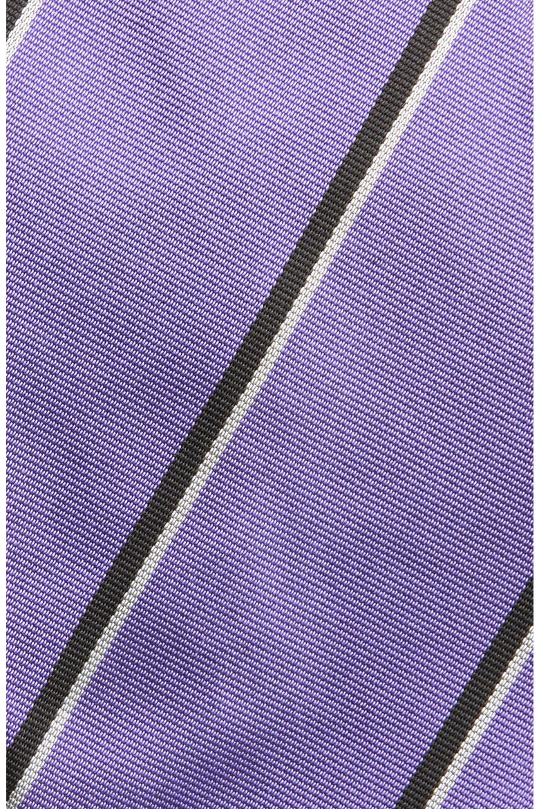 Super Repp Stripe Silk Tie, Alternate, color, LAVENDER/ BLACK
