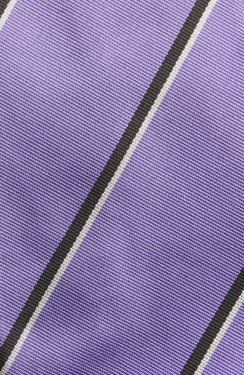 Ralph Lauren Purple Label Super Repp Stripe Silk Tie, Alternate, color, Lavender/ Black