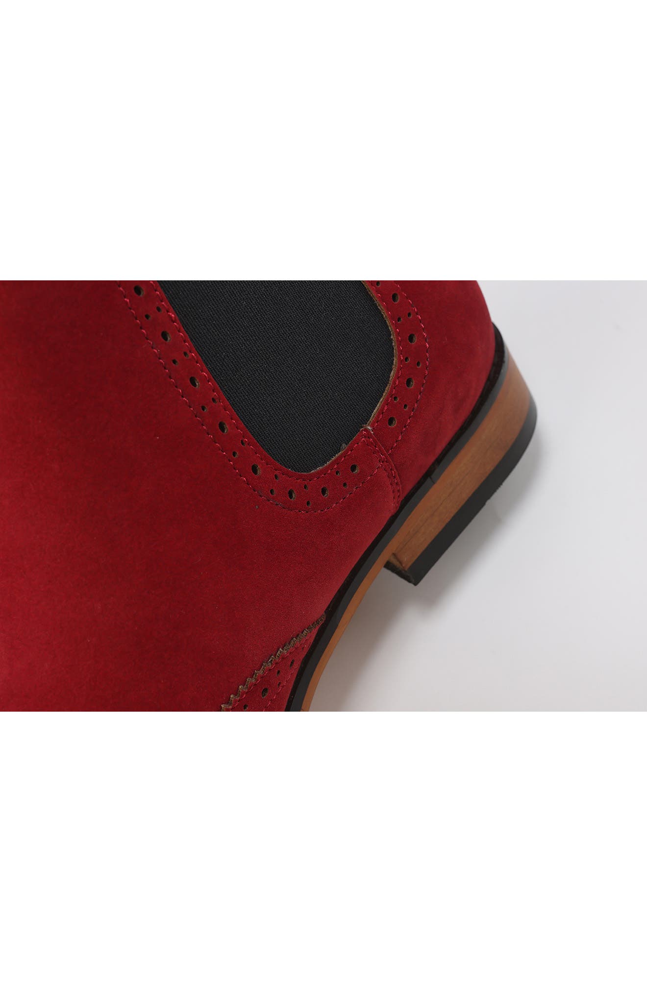 Wingtip Chelsea Boot, Alternate, color, RED