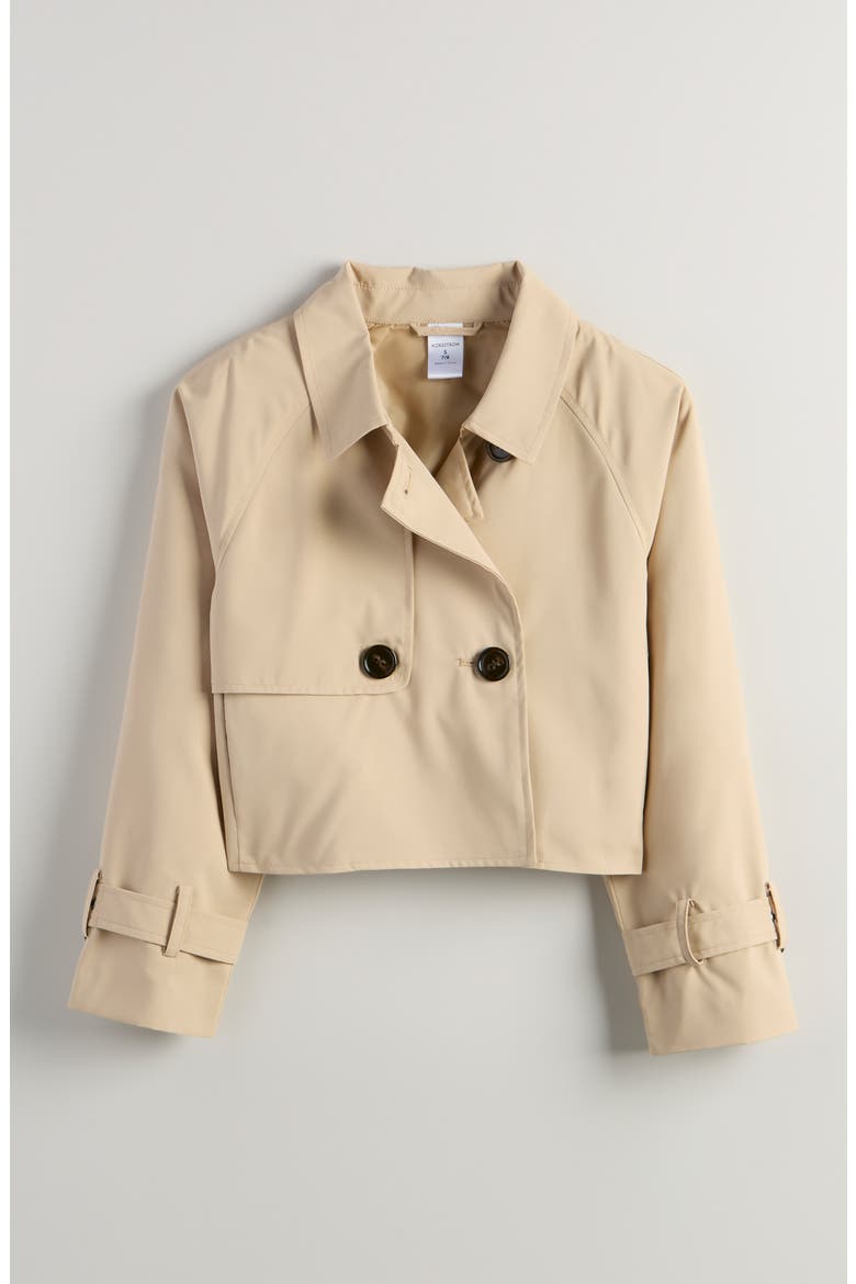 Kids' Crop Trench, Main, color, TAN SAND DOLLAR