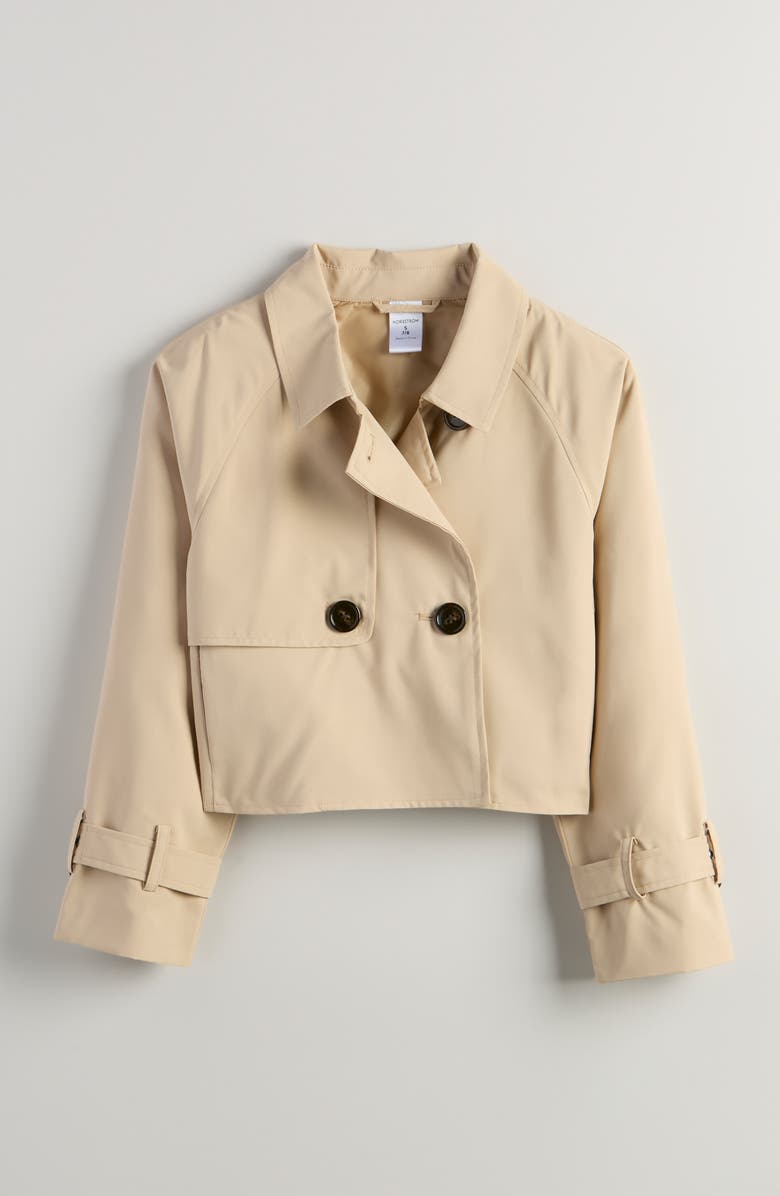 Nordstrom Kids' Crop Trench, Main, color, Tan Sand Dollar