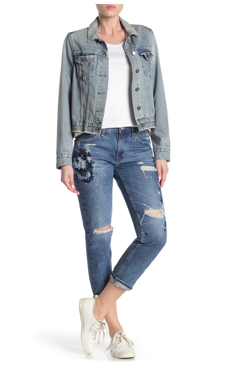 AG Ex-Boyfriend Distressed Slim Crop Jeans, Alternate, color, 15 Year Painter