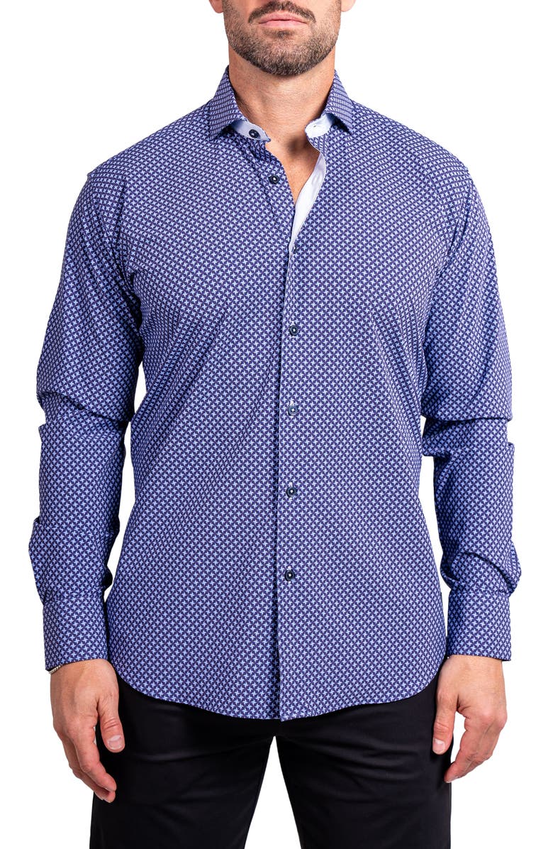 Maceoo Einstein Stretch Ascension Contemporary Fit Button-Up Shirt, Main, color,