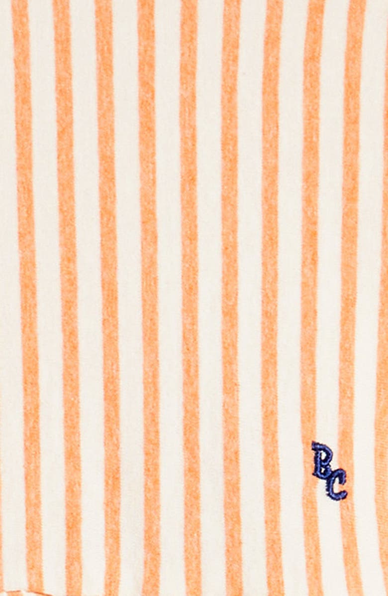 Bobo Choses Kids' Vertical Stripe Ruffle Sleeve Dress, Alternate, color, Orange