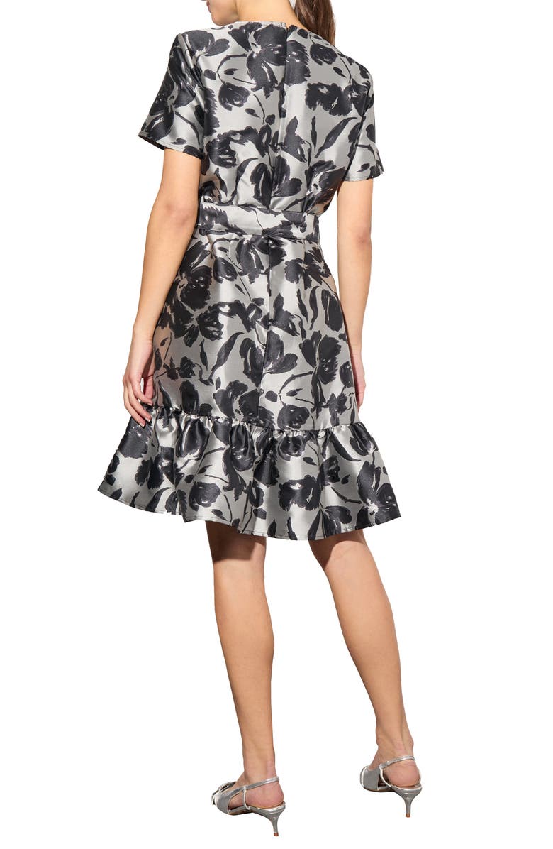 Ming Wang Heritage Fit Floral Jacquard Dress, Alternate, color, 