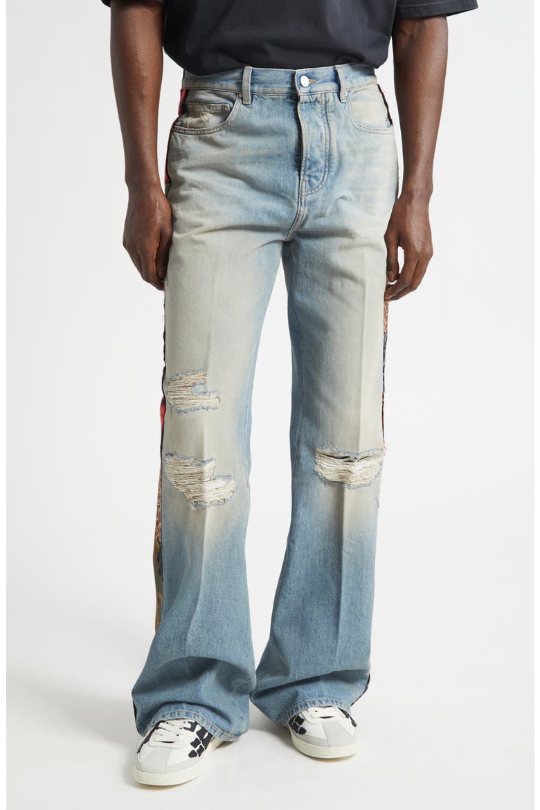 Patchwork Bootcut Jeans, Main, color, DRIFTWOOD BLUE