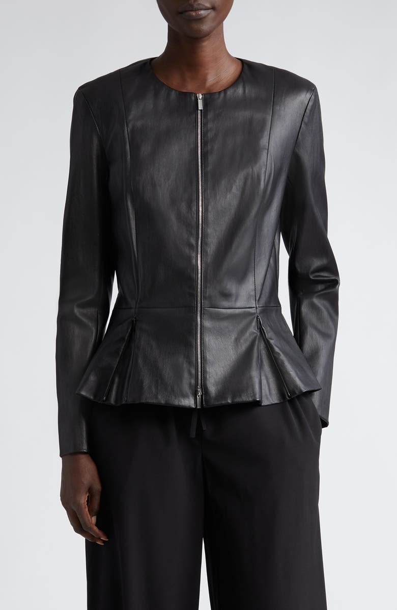 The Row Anasta Lambskin Leather Jacket, Main, color, 