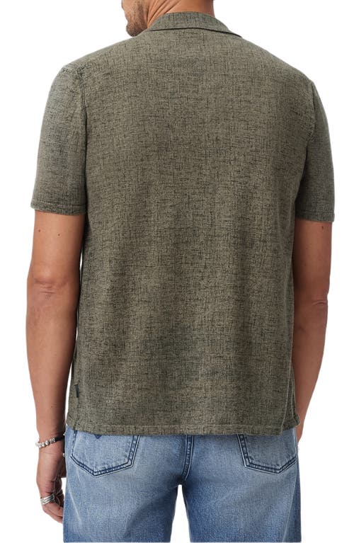 John Varvatos Nayeem Etching Print Organic Cotton Camp Shirt In Gray