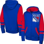 Outerstuff Youth Blue New York Rangers Face Off Full-Zip Hoodie