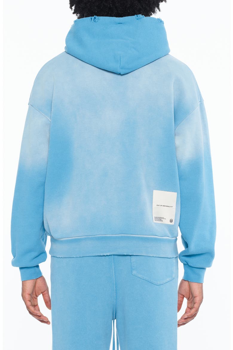 French Terry Distressed Hoodie, Alternate, color, NAVAGIO BAY