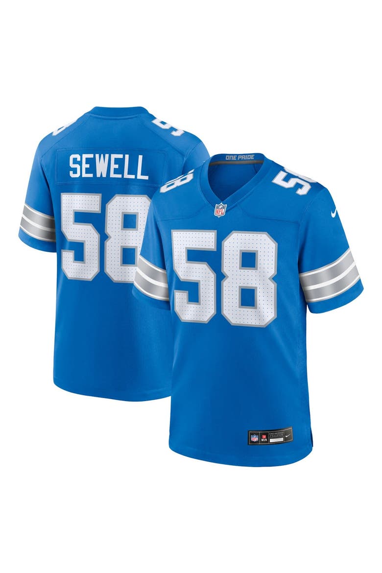 Men's Nike Penei Sewell Blue Detroit Lions Game Jersey, Main, color, Blue