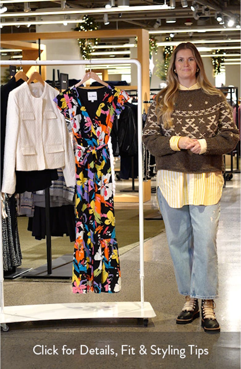 Bright Flower Tie Waist Maxi Dress, sales video thumbnail