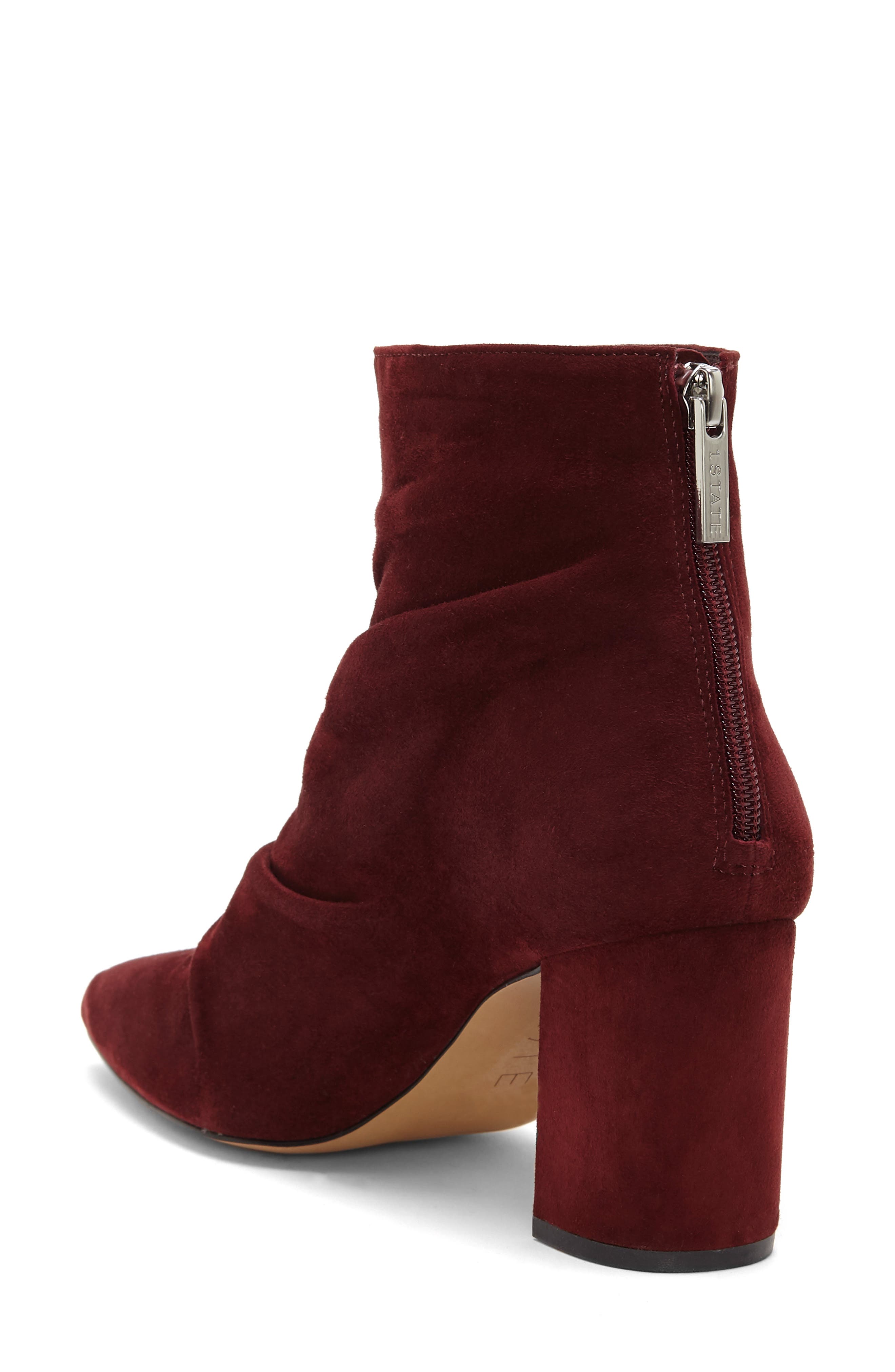 Saydie Bootie, Alternate, color, WINE SUEDE