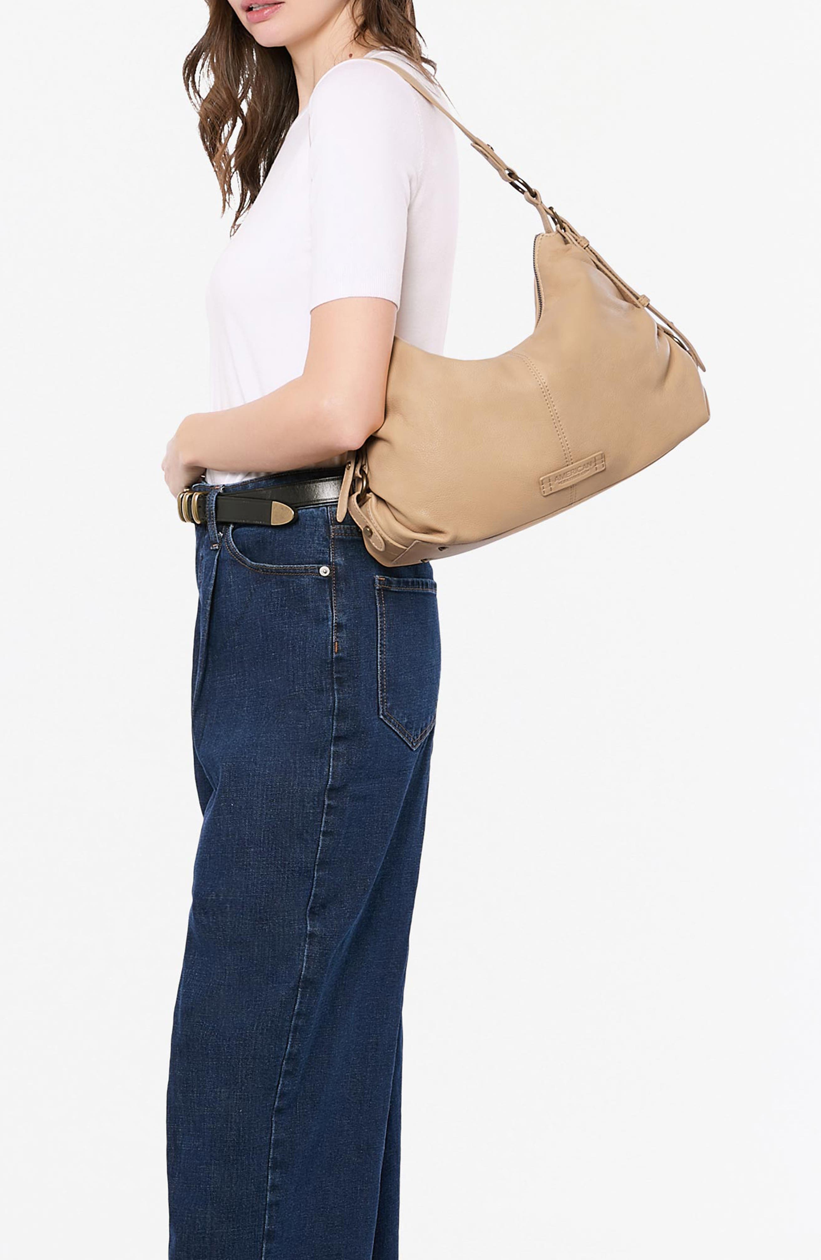 Thayer Perfect Leather Hobo Bag, Alternate, color, MACADAMIA SMOOTH