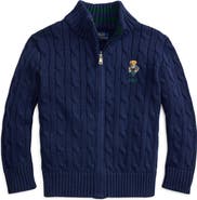 Polo Ralph Lauren Kids' Polo Bear Cable-Knit Cotton Sweater
