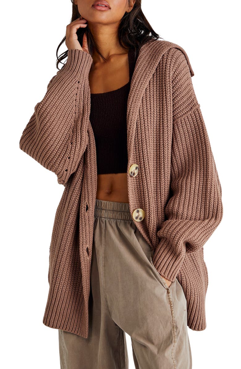 Free People Swim Too Deep Cardigan, Main, color, Strawberry Roan