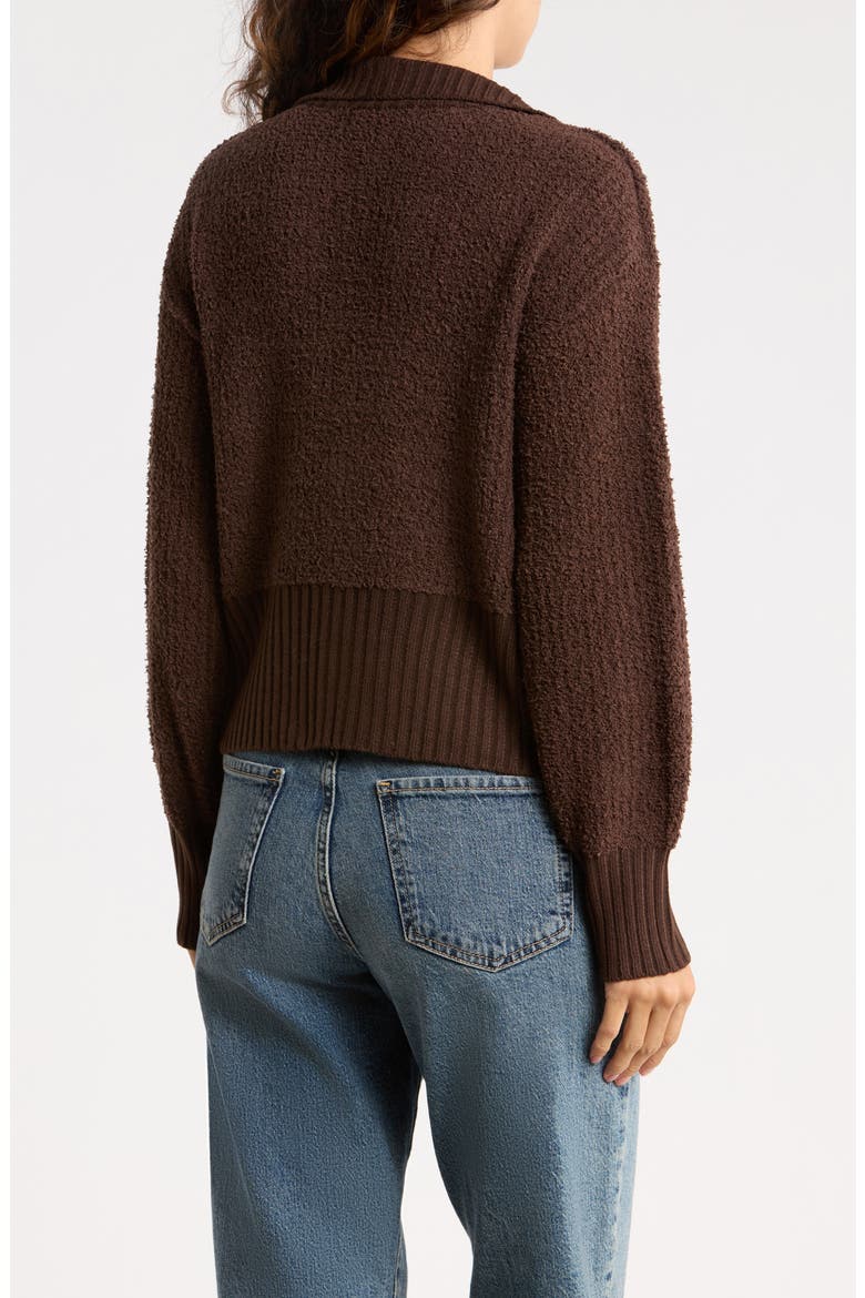 Teddy Zip Up Cardigan, Alternate, color, CHOCOLATE BROWN