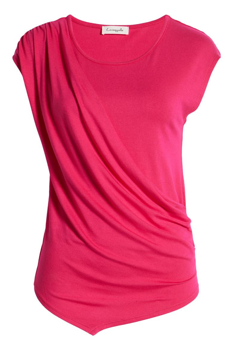 Drape Asymmetric Top, Alternate, color, FUCHSIA
