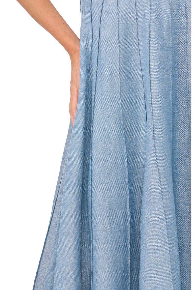 Pintuck Panel Midi Skirt, Alternate, color, MEDIUM CHAMBRAY