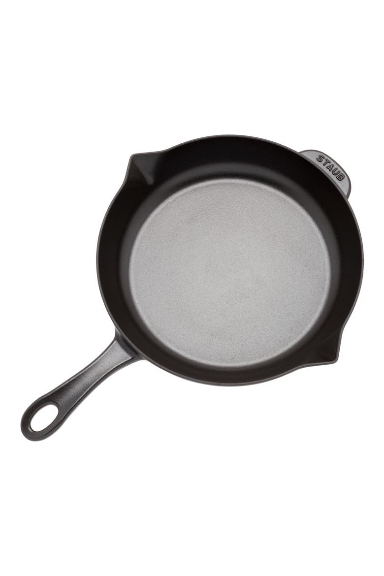 10" Enameled Cast Iron Fry Pan, Alternate, color, MATTE BLACK