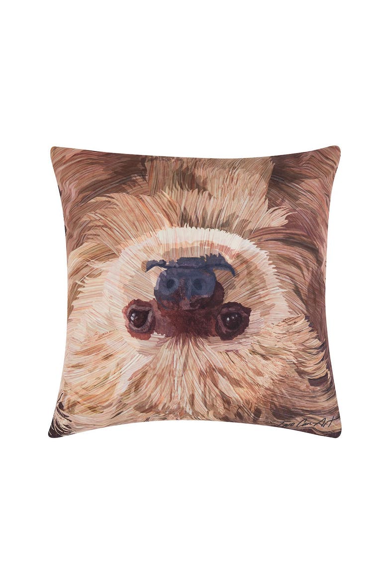 Sloth To Do Indoor/Outdoor Decorative Throw Pillow, 18" x 18", Main, color, Brown