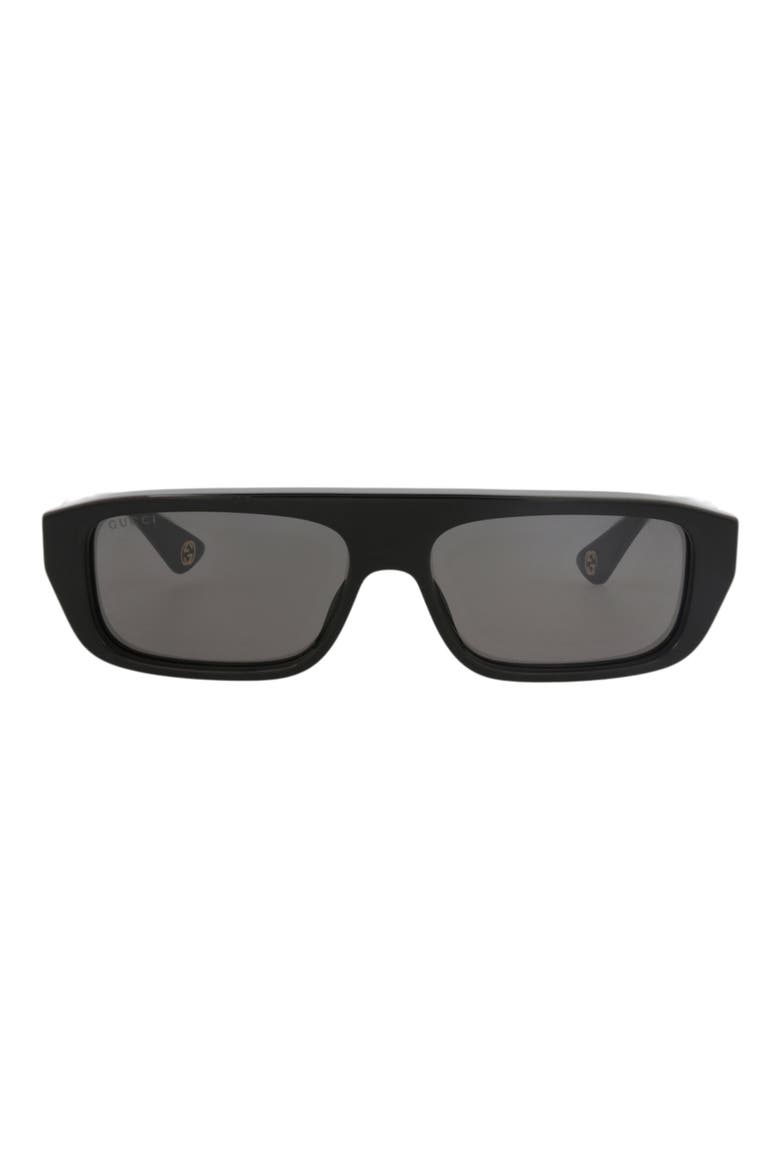 56mm Square Sunglasses, Main, color, BLACK BLACK GREY