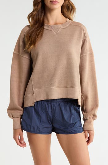 Free People Fp Movement Intercept Cotton Blend Sweatshirt In Sandy
