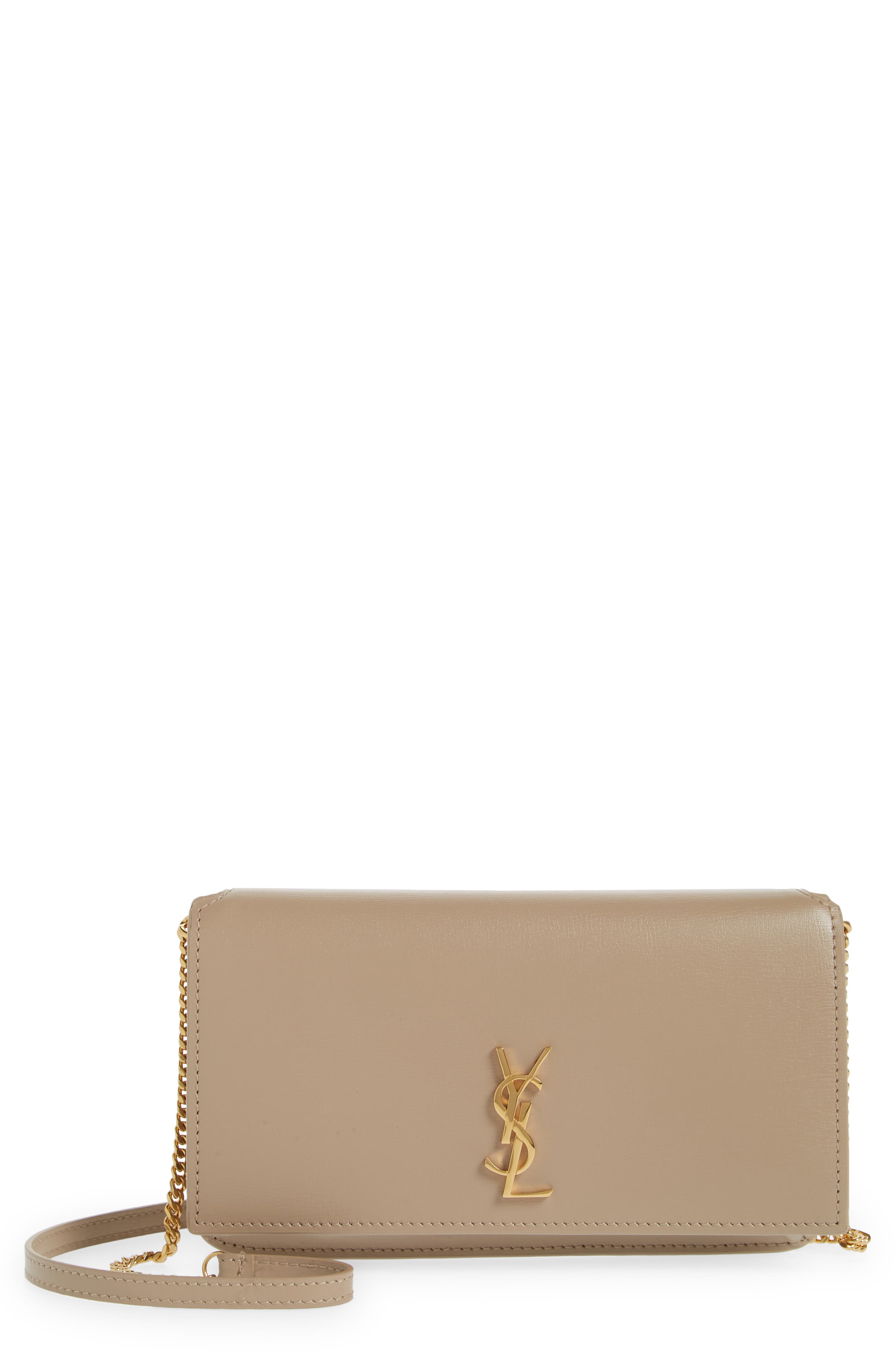 Monogram Phone Shoulder Bag, Main, color, DARK BEIGE