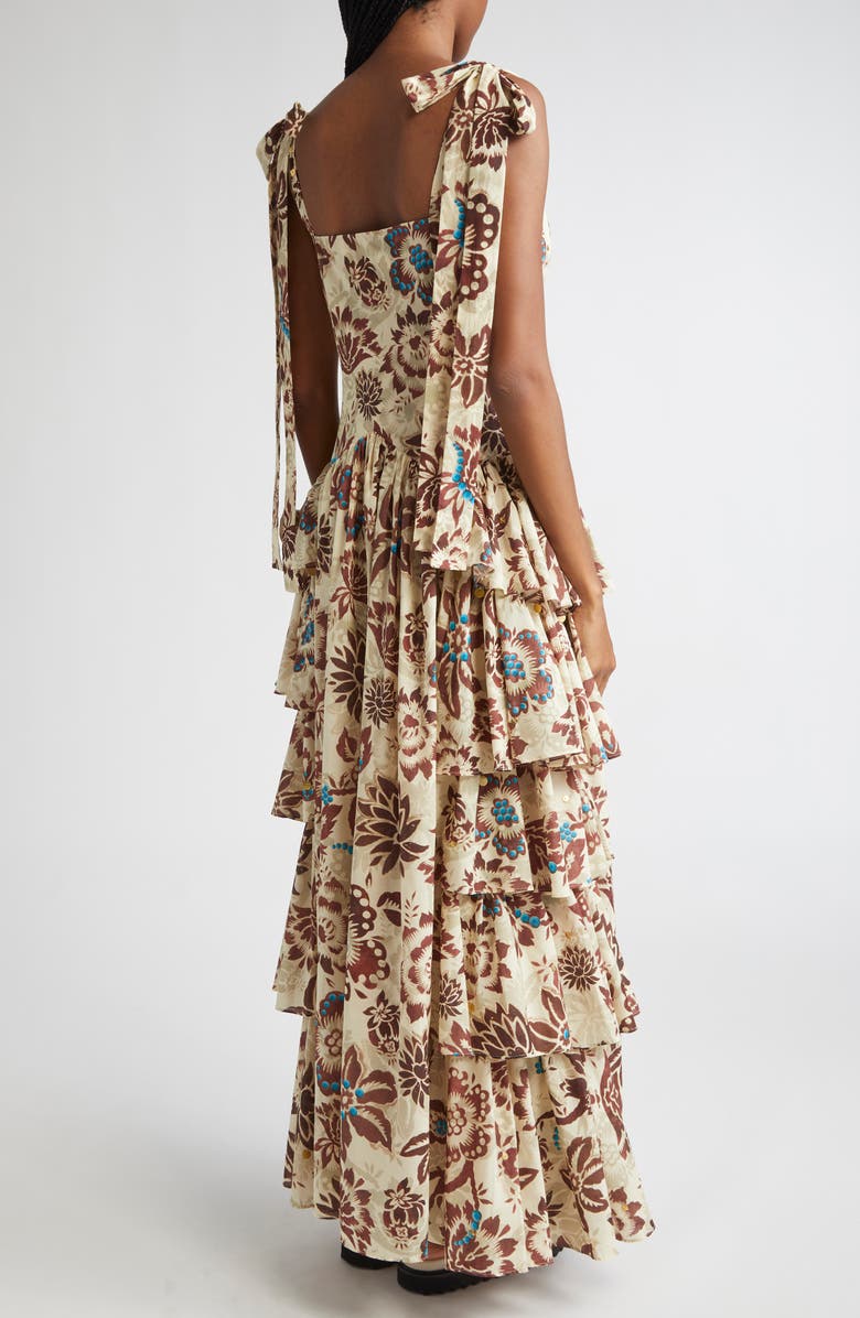 Siedrés Mindy Floral Tiered Ruffle Maxi Dress, Alternate, color, Red Multi