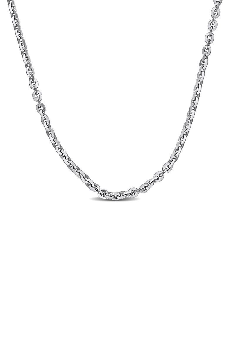 DELMAR Sterling Silver 1.2mm Oval Cable Chain Necklace, Main, color, Silver