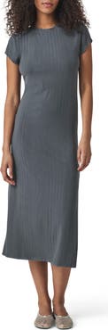 Splendid Salma Short Sleeve Rib Midi Dress