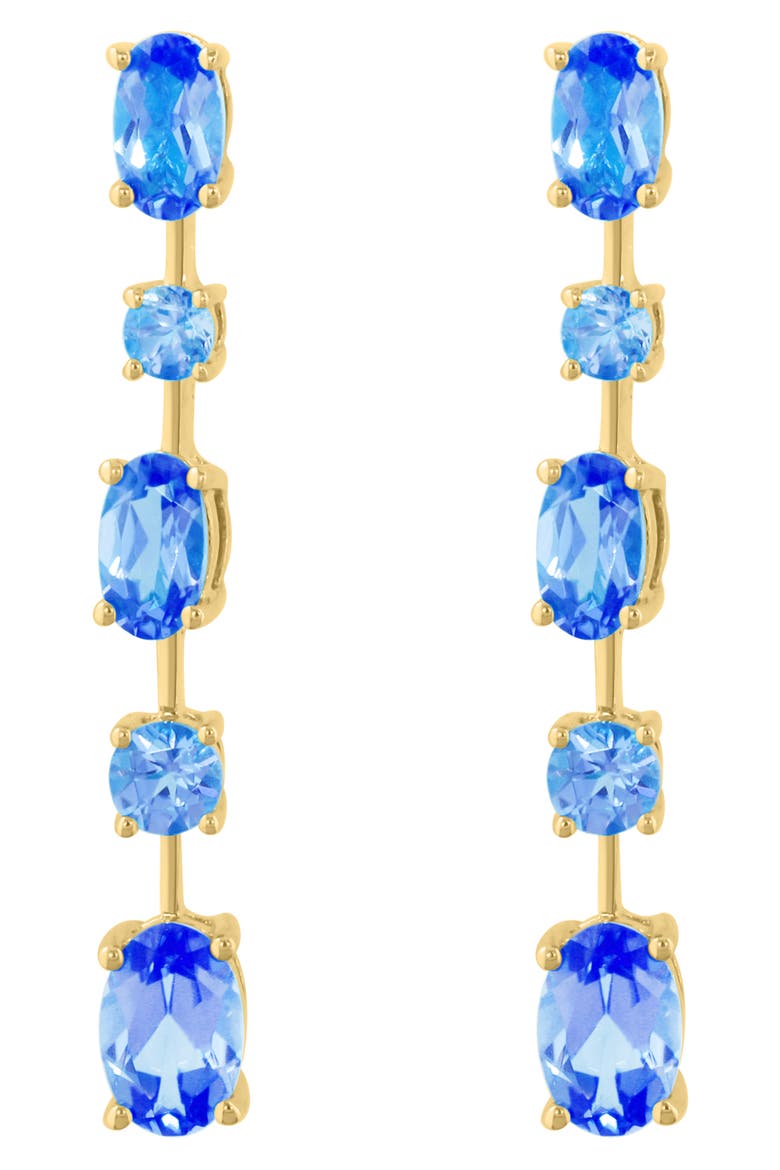Blue Topaz Drop Earrings, Alternate, color, BLUE
