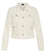 City Chic Mariah Fray Hem Tweed Jacket