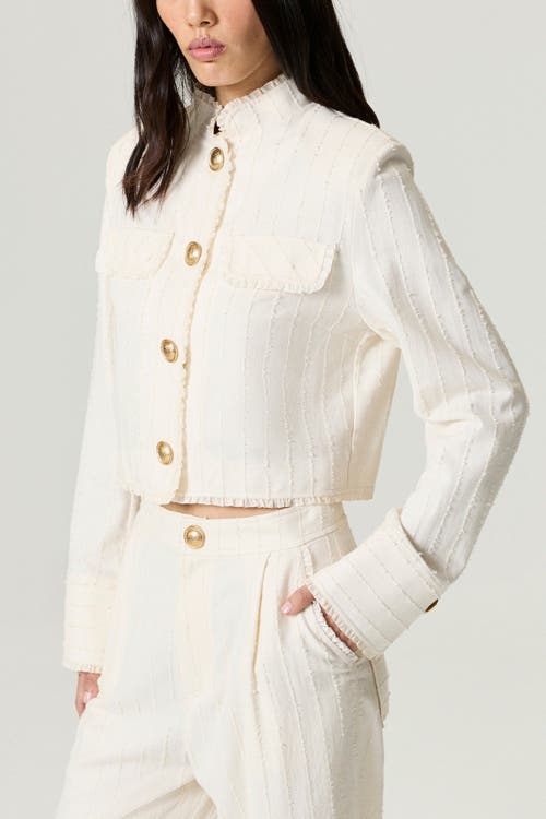 Nocturne Gold-embellished Utility Jacket In White