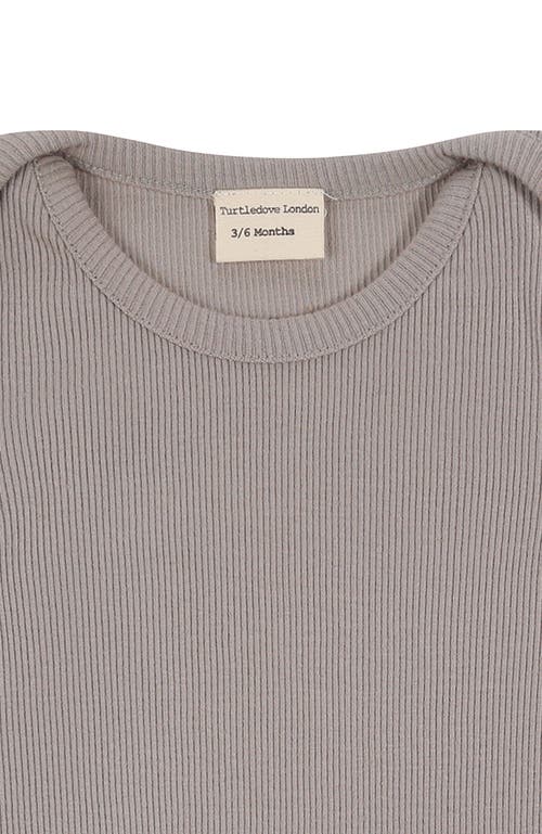 Turtledove London Kids Organic Cotton Rib Onsie In Gray