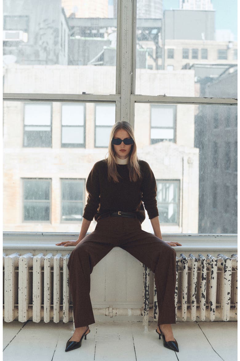 Crewneck Sweater, Alternate, color, BROWN