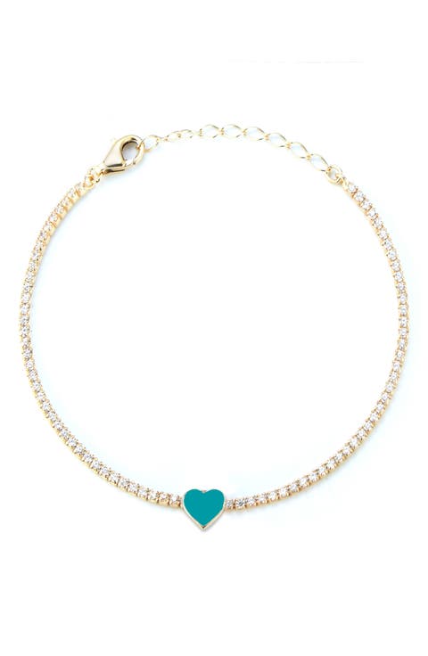 Enamel Heart Tennis Bracelet