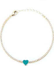 SPHERA MILANO Enamel Heart Tennis Bracelet