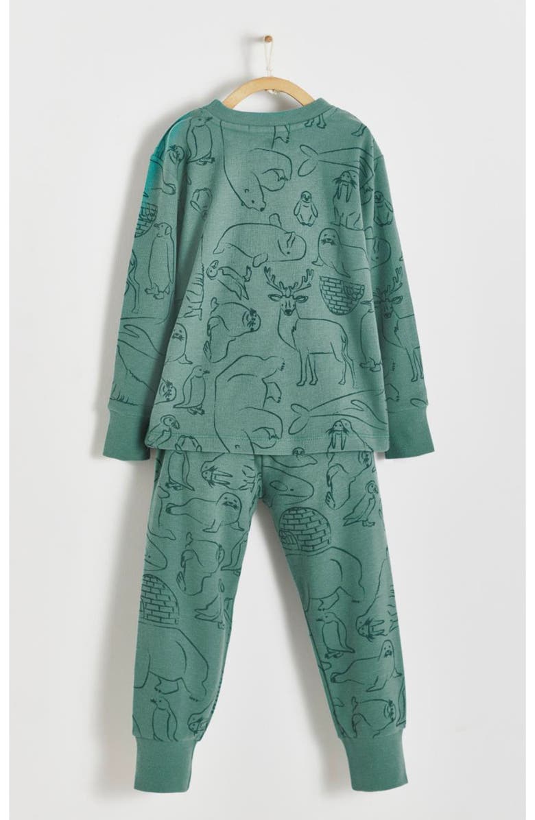 Babycottons Premium Cotton Camou Waffle Snug 2PC Pajamas For Toddler, Alternate, color, Green