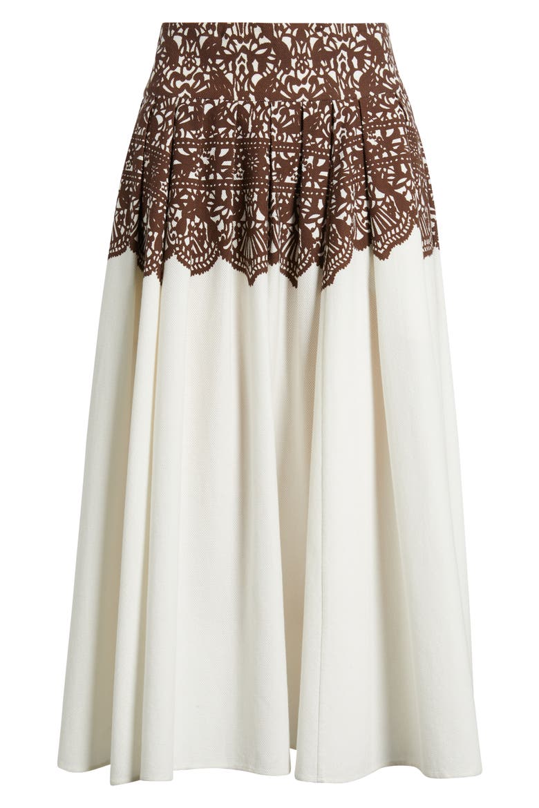 The Regency Pleated Maxi Skirt, Alternate, color, CREAM WITH WESTERN LACE PRINT