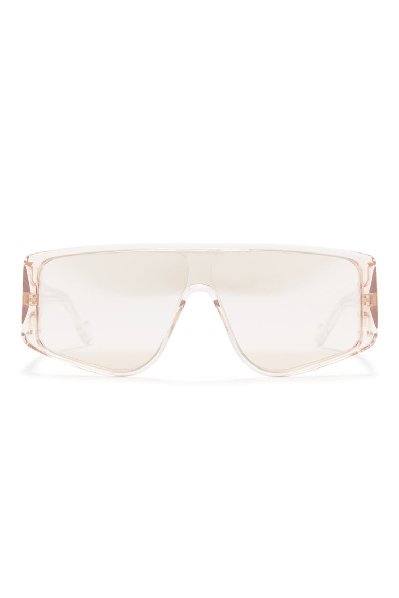 136mm Shield Sunglasses, Main, color, ROSE / SILVER ROSE MIRROR