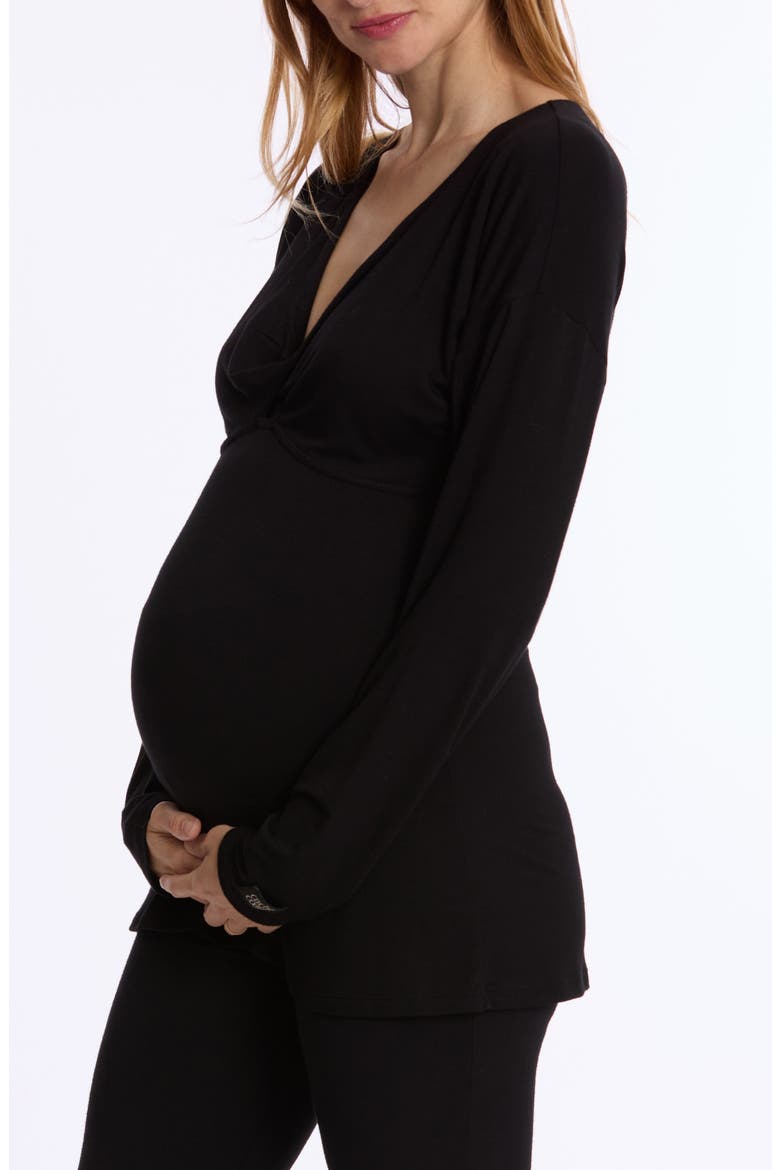 Louna Maternity and Nursing Long Sleeve T-Shirt, Alternate, color, BLACK