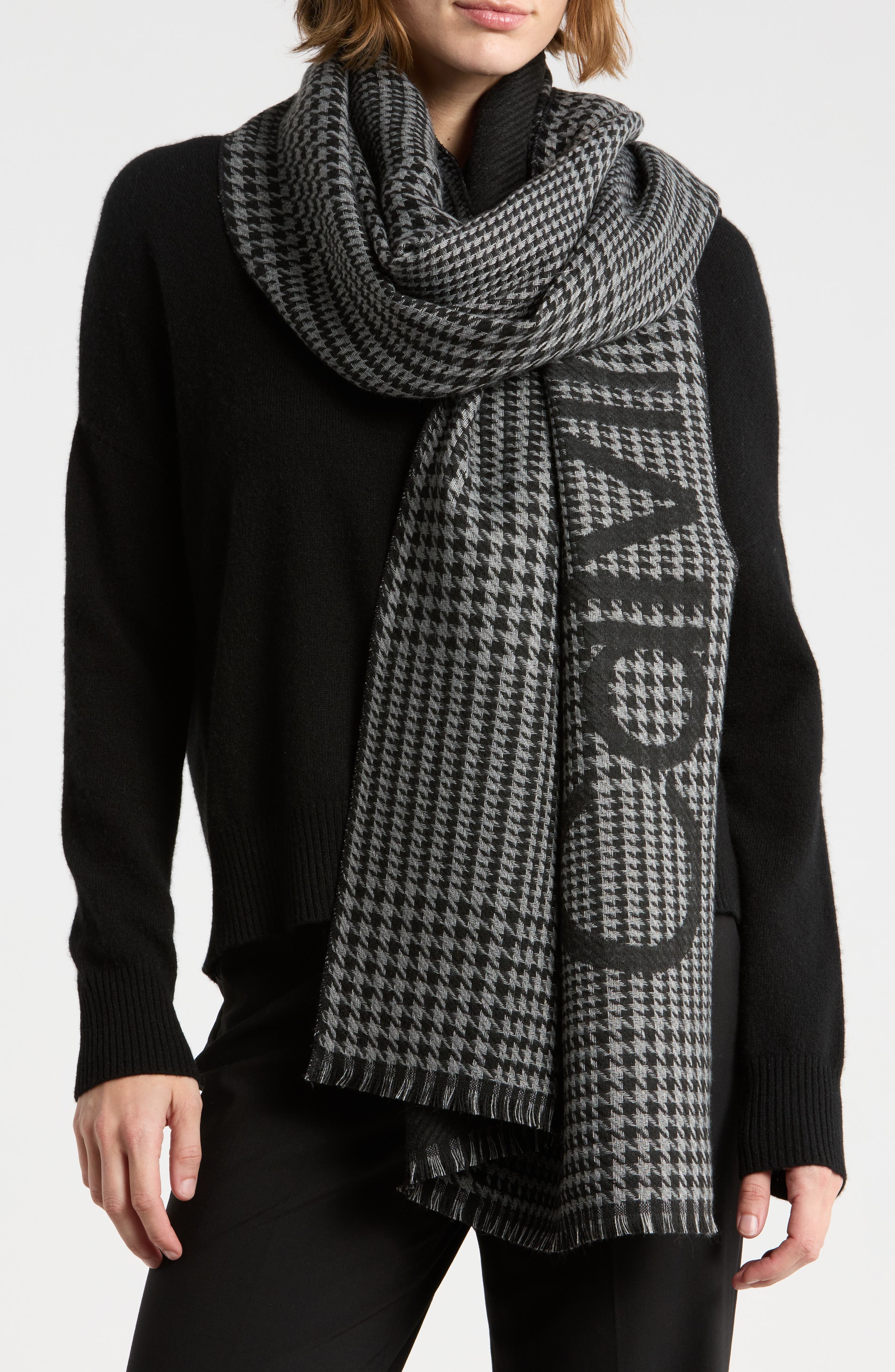 Houndstooth Logo Blanket Scarf