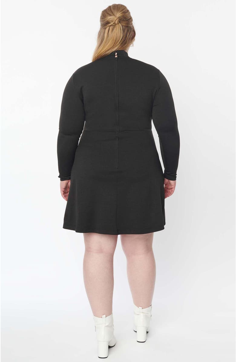 Smak Parlour Plus Size 1960s Mock Turtleneck Fit 
Flare Dress, Alternate, color, 