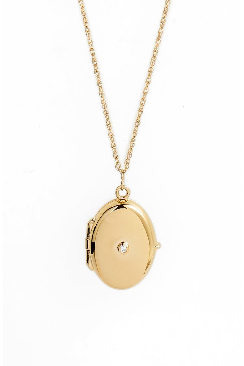 Eliana Locket Necklace, Main, color, YELLOW VERMEIL